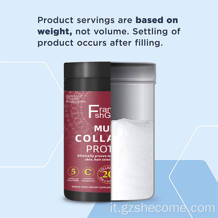 Collagene idrolizzato con probiotici in polvere multi -collagene